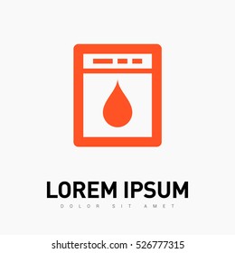 Dishwasher isolated minimal single flat icon. Household line vector icon for websites and mobile minimalistic flat design.