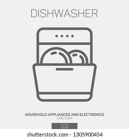 Dishwasher Line Icon