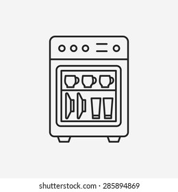 dishwasher line icon