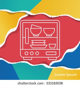 dishwasher line icon