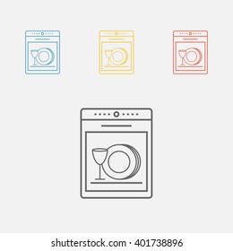 Dishwasher Line Icon