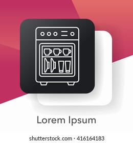 dishwasher line icon