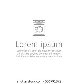 Dishwasher. Line icon. Vector sign.