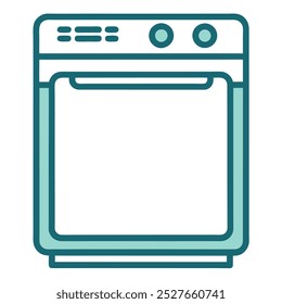 Dishwasher Line Silhouette Icon illustration.