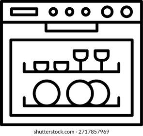 Línea de lavavajillas Vector Icon Design