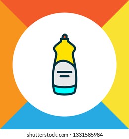 Dishwasher liquid icon colored line symbol. Premium quality isolated detergent element in trendy style.