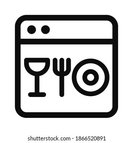 Dishwasher machine editable vector high quality line icon illustration isolated on white background
