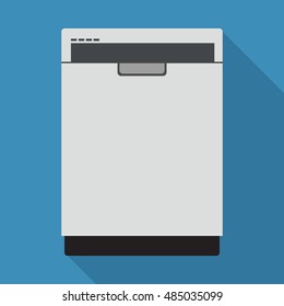 dishwasher machine flat icon. You can be used dishwasher machine icon for several purposes like: websites, UI, UX, print templates, promotional materials, info-graphics, web and mobile phone apps.