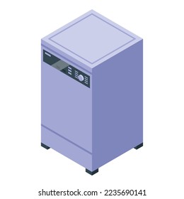 Dishwasher machine icon isometric vector. Dish detergent. Soap product