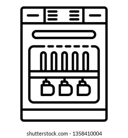Dishwasher machine icon. Outline dishwasher machine vector icon for web design isolated on white background