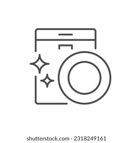 Dishwasher machine line outline icon