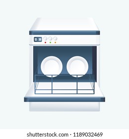 Dishwasher. Dishwasher machine logo. Vector illustration. EPS 10.