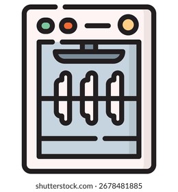 Dishwasher Modern Vector Icon – Minimal Illustration Symbol Template for Web Mobile App UI Design