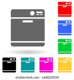 Dishwasher multi color style icon. Simple glyph, flat vector of electro icons for ui and ux, website or mobile application