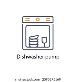 Dishwasher pump vector icon stock illustration