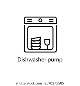 Dishwasher pump vector icon stock illustration