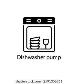 Dishwasher pump vector icon stock illustration