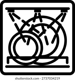 Dishwasher Safe Icon Vector Illustration 