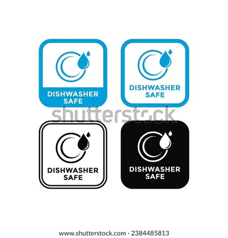 Dishwasher safe plate logo vector design. Suitable for information and product label