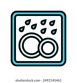 dishwasher safe product label warning color icon vector. dishwasher safe product label warning sign. isolated symbol illustration