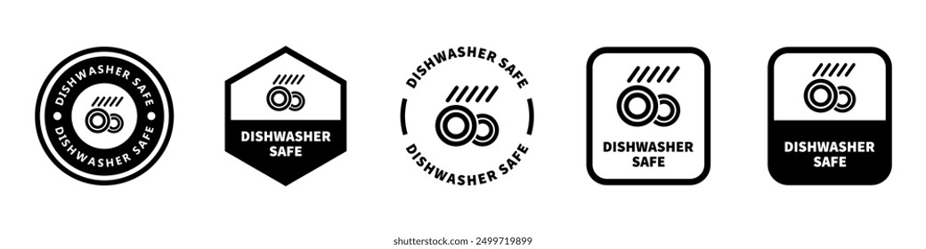 Dishwasher Safe - vector signs for packaging label.