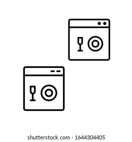 Dishwasher simple line icon vector illustration