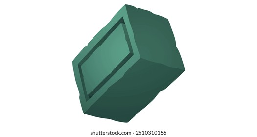 Dishwasher Soap Bar On White Background, Kitchen Supply Vector Illustration.