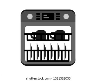 Dishwasher solid icon, kitchen and appliance, vector graphics, a glyph pattern on a white background, eps 10. - Vector 