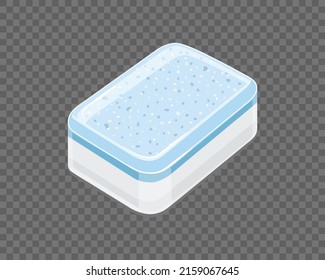 Dishwasher tablet on a transparent background. Detergent. Vector cartoon illustration.