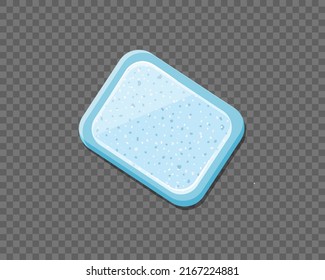 Dishwasher tablet on a transparent background. Detergent. Vector cartoon illustration.