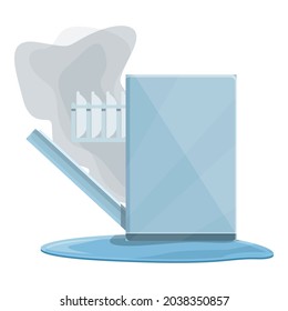 Dishwasher Trouble Icon Cartoon Vector. Dish Machine. Broken Dishware