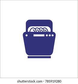Dishwasher vector icon, illustration symbol, hand drawn.