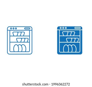 Símbolo del símbolo del icono del vector del lavavajillas