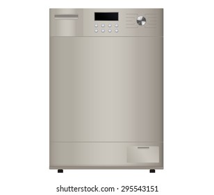 Dishwasher .Vector Illustration isolated on white background.