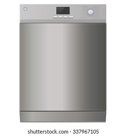 Dishwasher. Vector Illustration isolated on white background