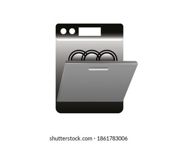 Dishwasher vector isolated on white background