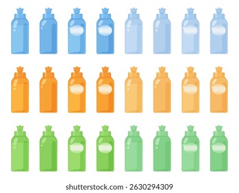 Dishwashing detergent bottle illustration material set