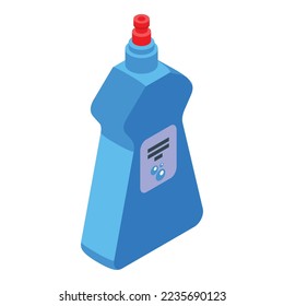 Dishwashing detergent icon isometric vector. Liquid bottle. Label product
