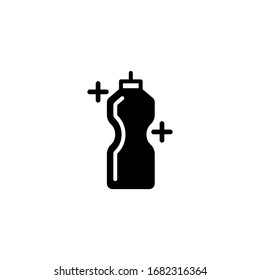 Dishwashing detergent vector icon in black solid flat design icon isolated on white background
