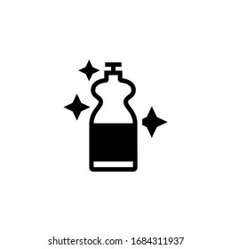 Dishwashing detergent vector icon in black solid flat design icon isolated on white background
