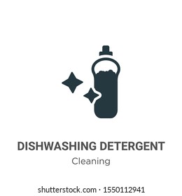 Dishwashing detergent vector icon on white background. Flat vector dishwashing detergent icon symbol sign from modern cleaning collection for mobile concept and web apps design.