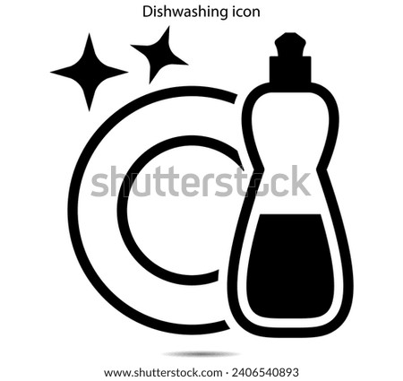 Dishwashing icon vector illustration graphic on background