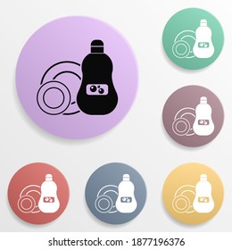 Dishwashing liquid badge color set icon. Simple glyph, flat vector of wash icons for ui and ux, website or mobile application