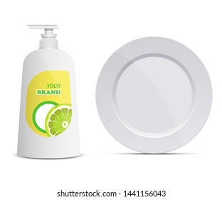 Dishwashing liquid bottle vector design illustration isolated on white background