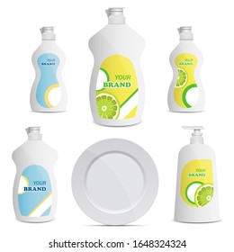 GeschirrspülFlasche Vektorillustration Design-Illustration einzeln auf weißem Hintergrund