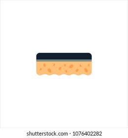 Dishwashing sponge isolated on white background. Cleaning service logo, laundry detergent and disinfectant products, cleaner for toilet, bath - flat vector illustration
