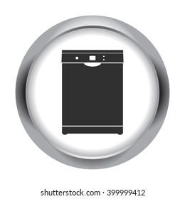 Dishwater electronic sign simple icon on  background