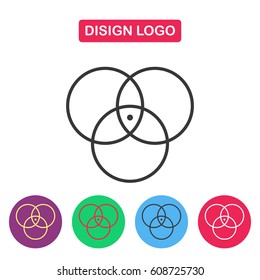 Disign logo. Color circle. Simple thin line icon for websites, web design, mobile app, infographics.