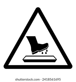 Disinfect Boots Or Shoes Before Entering These Premises Symbol Sign,Vector Illustration, Isolated On White Background Label. EPS10