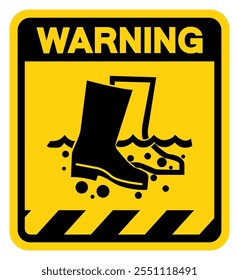 Disinfect Boots Warning Sign, Vector Illustration, Isolate On White Background Label.EPS10